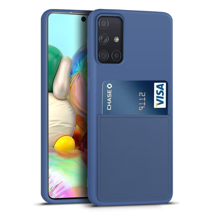 For Samsung Galaxy A71 Liquid Silicone Skin Feel Shockproof Phone Case with Card Slot