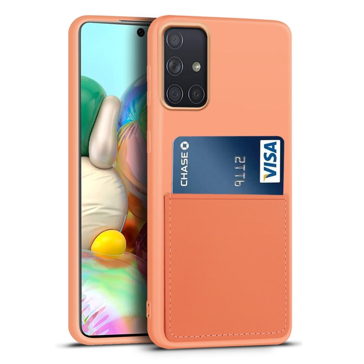 For Samsung Galaxy A71 Liquid Silicone Skin Feel Shockproof Phone Case with Card Slot