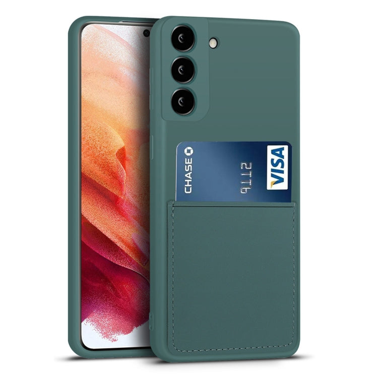 For Samsung Galaxy S21 5G Liquid Silicone Skin Feel Shockproof Phone Case with Card Slot
