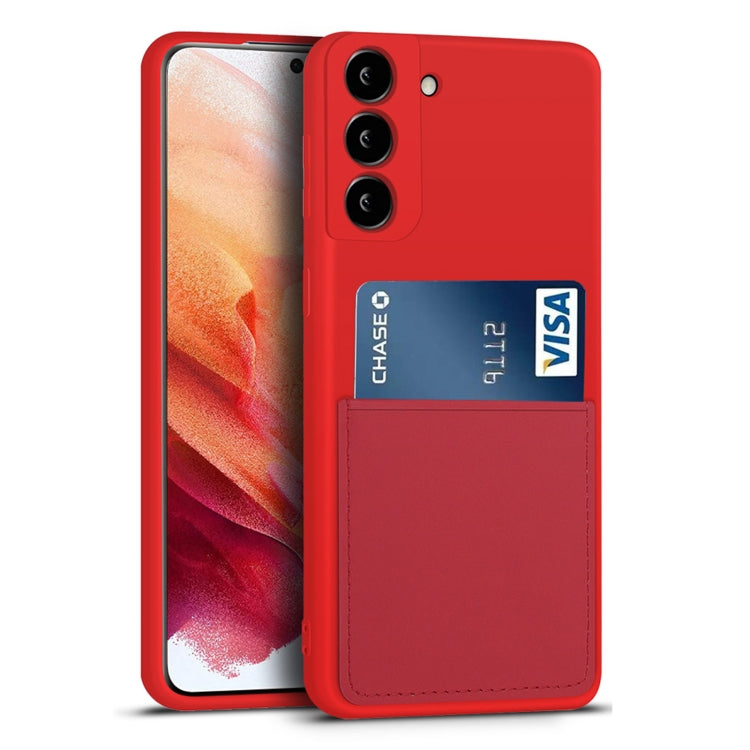 For Samsung Galaxy S21 5G Liquid Silicone Skin Feel Shockproof Phone Case with Card Slot