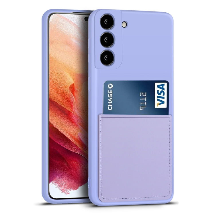 For Samsung Galaxy S21 5G Liquid Silicone Skin Feel Shockproof Phone Case with Card Slot