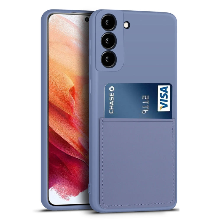 For Samsung Galaxy S21 5G Liquid Silicone Skin Feel Shockproof Phone Case with Card Slot