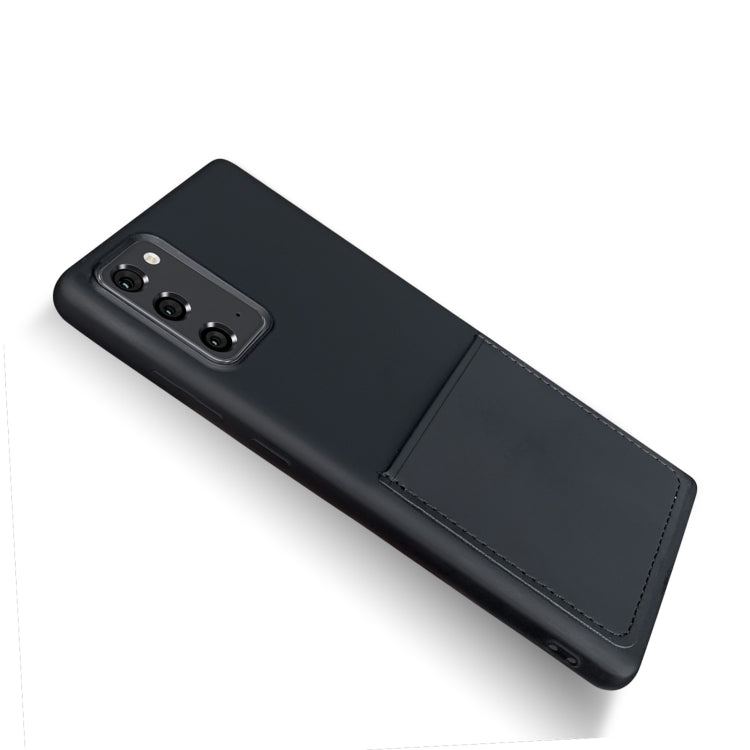 For Samsung Galaxy Note20 Liquid Silicone Skin Feel Shockproof Phone Case with Card Slot