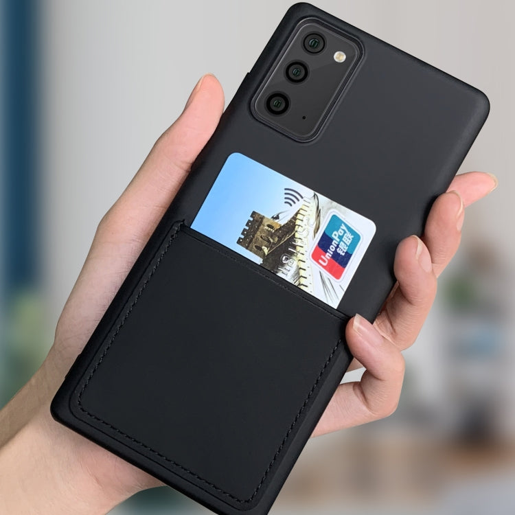 For Samsung Galaxy Note20 Liquid Silicone Skin Feel Shockproof Phone Case with Card Slot
