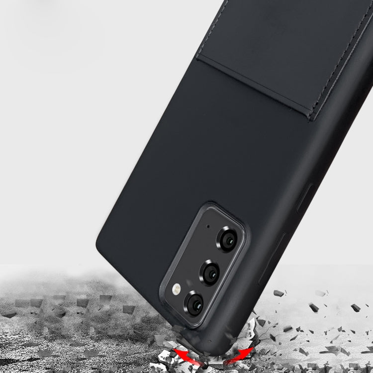 For Samsung Galaxy Note20 Liquid Silicone Skin Feel Shockproof Phone Case with Card Slot