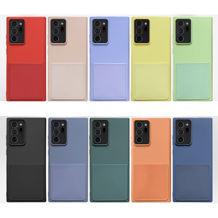 For Samsung Galaxy Note20 Ultra Liquid Silicone Skin Feel Shockproof Phone Case with Card Slot