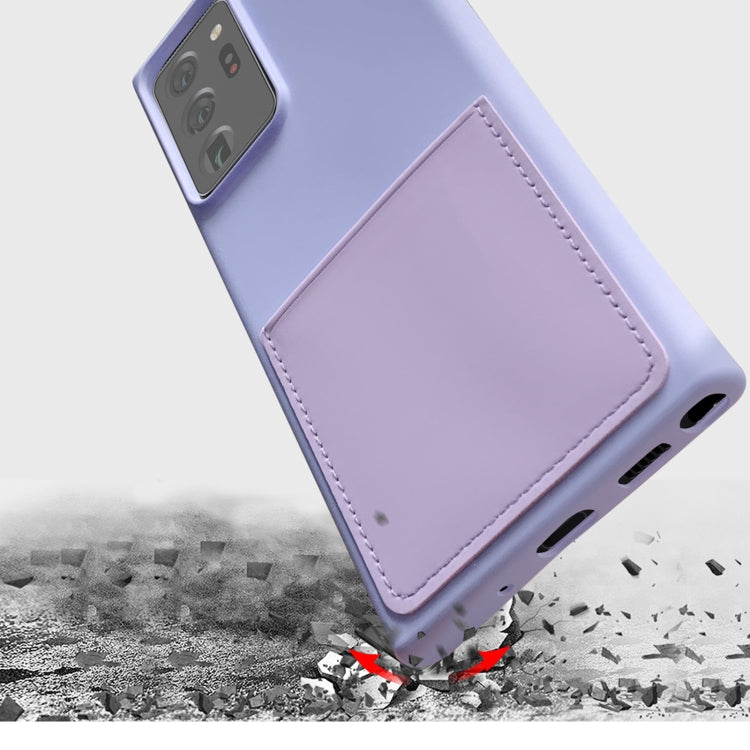 For Samsung Galaxy Note20 Ultra Liquid Silicone Skin Feel Shockproof Phone Case with Card Slot