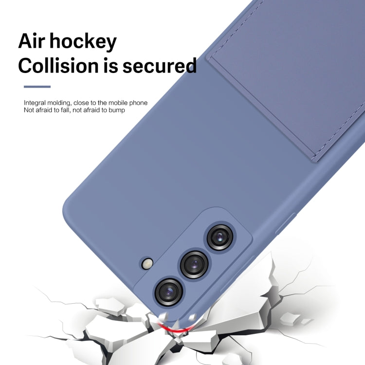 For Samsung Galaxy S21+ 5G Liquid Silicone Skin Feel Shockproof Phone Case with Card Slot
