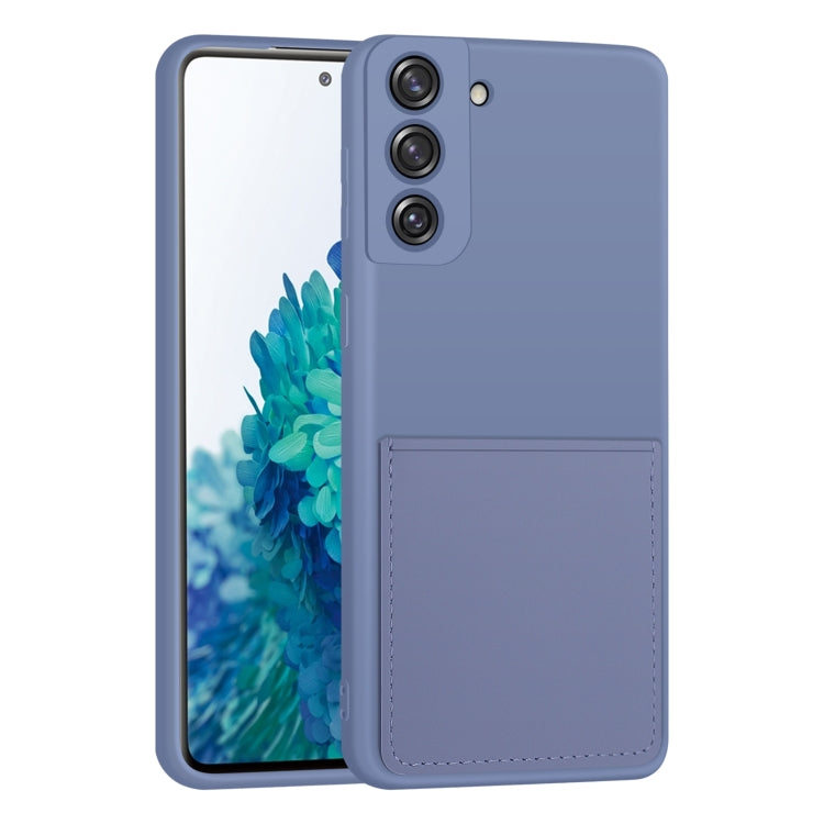 For Samsung Galaxy S21+ 5G Liquid Silicone Skin Feel Shockproof Phone Case with Card Slot