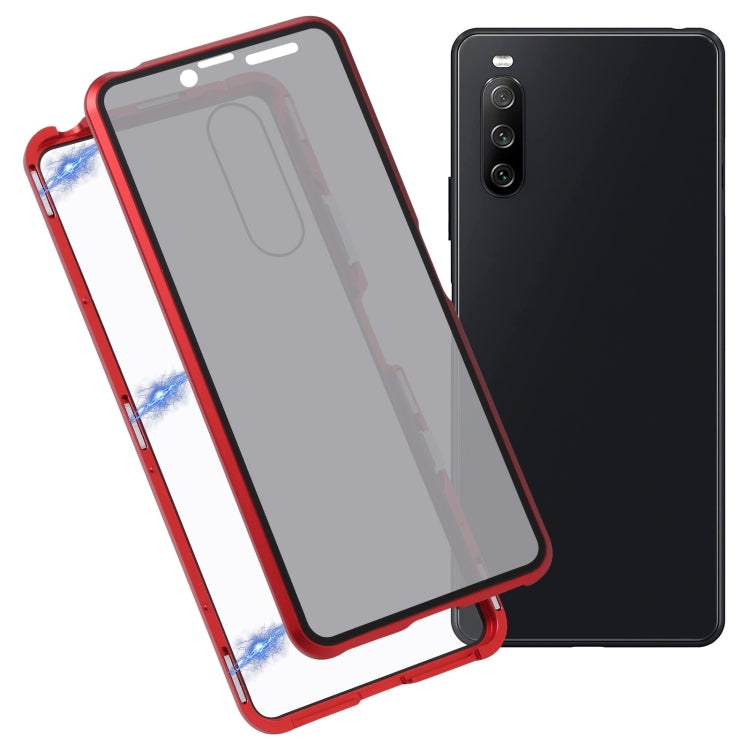 For Sony Xperia 10 III Anti-peeping Magnetic Double-sided Tempered Glass Phone Case