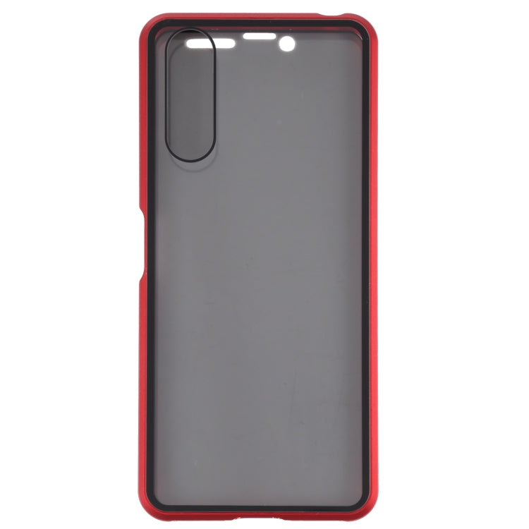 For Sony Xperia 10 III Anti-peeping Magnetic Double-sided Tempered Glass Phone Case