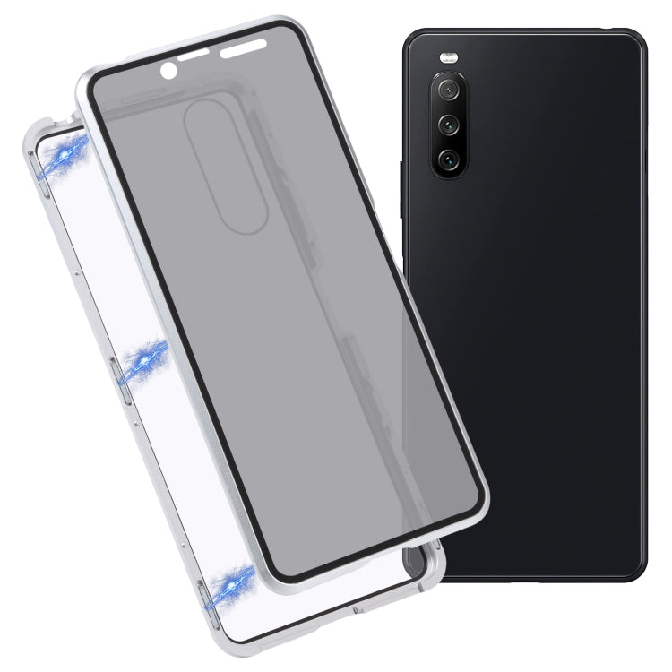 For Sony Xperia 10 III Anti-peeping Magnetic Double-sided Tempered Glass Phone Case