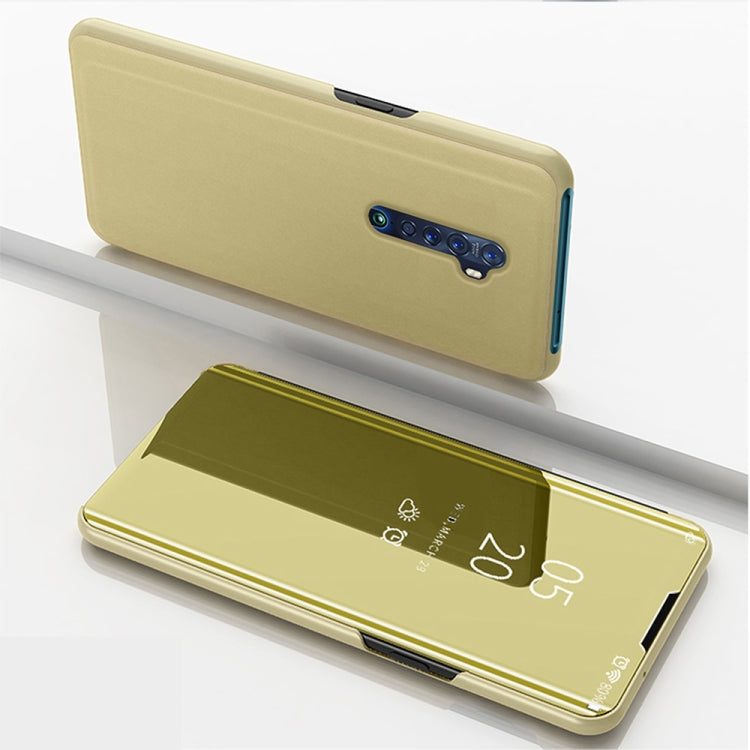For OPPO Reno2 Z / Reno2 F Plated Mirror Horizontal Flip Leather Case with Holder