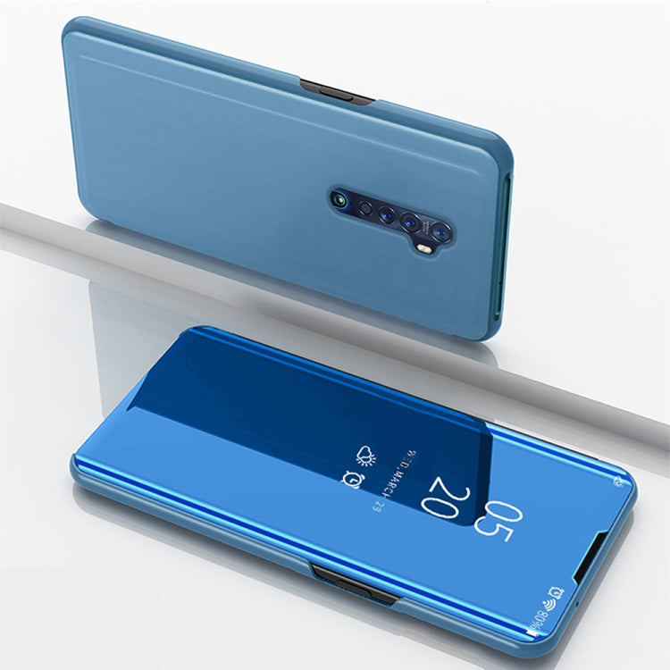 For OPPO Reno2 Z / Reno2 F Plated Mirror Horizontal Flip Leather Case with Holder