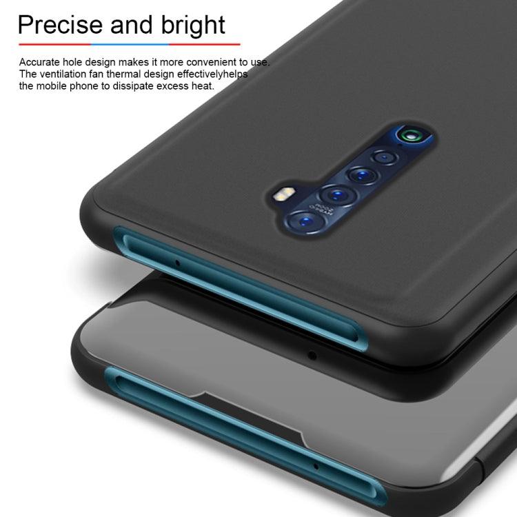 For OPPO Reno2 Z / Reno2 F Plated Mirror Horizontal Flip Leather Case with Holder