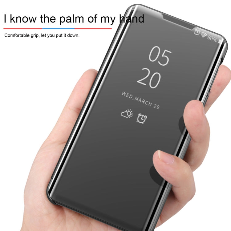 For OPPO Reno2 Z / Reno2 F Plated Mirror Horizontal Flip Leather Case with Holder
