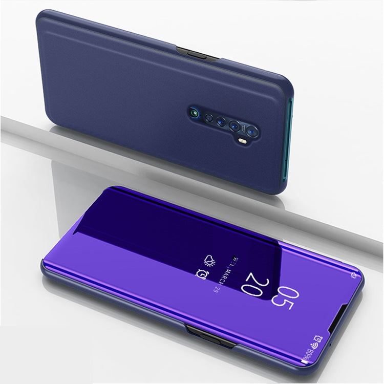 For OPPO Reno2 Z / Reno2 F Plated Mirror Horizontal Flip Leather Case with Holder