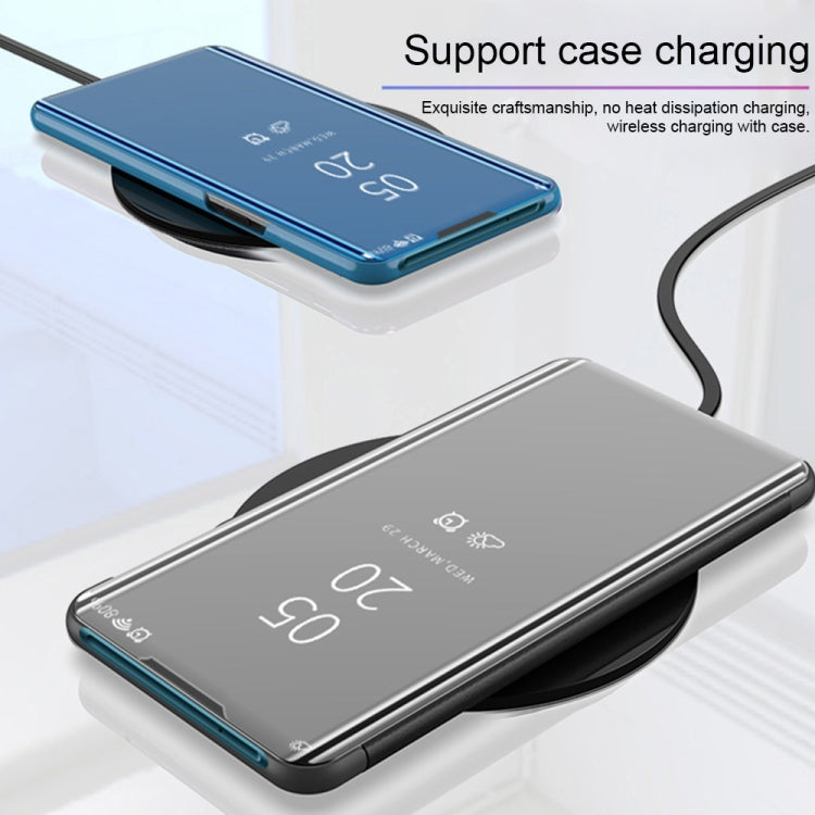 For OPPO Reno2 Z / Reno2 F Plated Mirror Horizontal Flip Leather Case with Holder