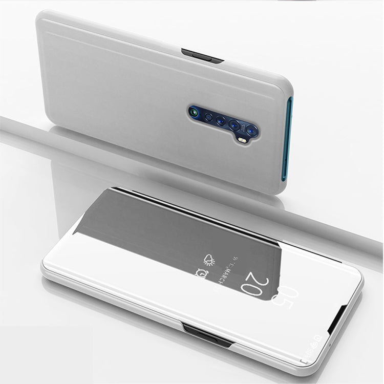 For OPPO Reno2 Z / Reno2 F Plated Mirror Horizontal Flip Leather Case with Holder