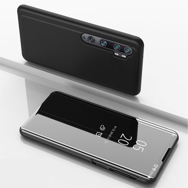 For Xiaomi Mi Note10 / Note 10 Pro Plated Mirror Horizontal Flip Leather Case with Holder