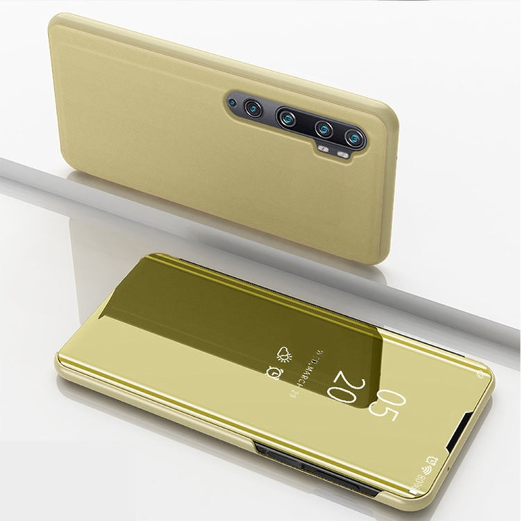 For Xiaomi Mi Note10 / Note 10 Pro Plated Mirror Horizontal Flip Leather Case with Holder