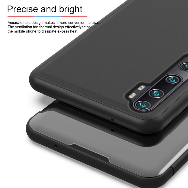 For Xiaomi Mi Note10 / Note 10 Pro Plated Mirror Horizontal Flip Leather Case with Holder
