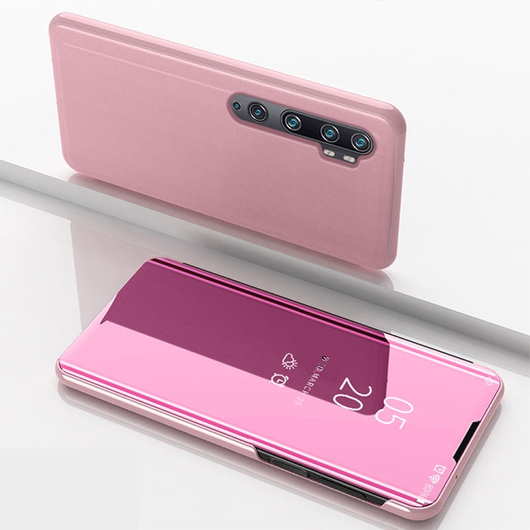 For Xiaomi Mi Note10 / Note 10 Pro Plated Mirror Horizontal Flip Leather Case with Holder