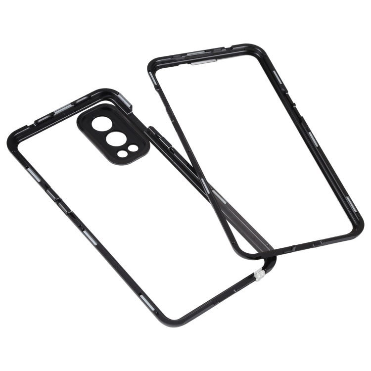 For OnePlus Nord 2 5G Full Cover Magnetic Metal Tempered Glass Phone Case