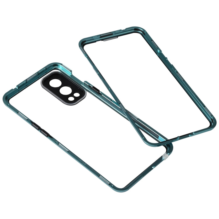 For OnePlus Nord 2 5G Full Cover Magnetic Metal Tempered Glass Phone Case