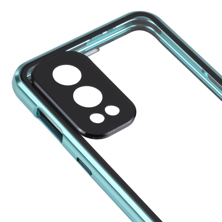 For OnePlus Nord 2 5G Full Cover Magnetic Metal Tempered Glass Phone Case