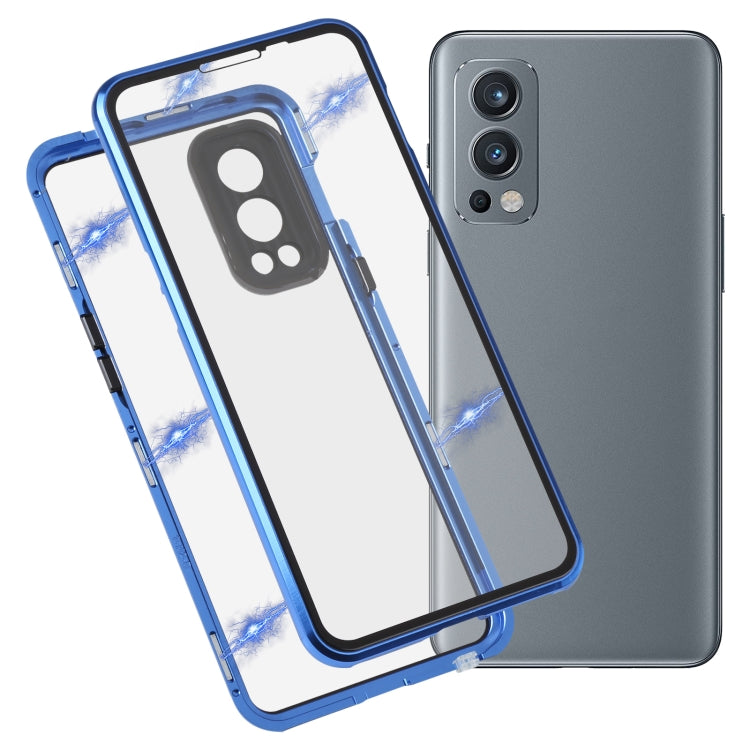 For OnePlus Nord 2 5G Full Cover Magnetic Metal Tempered Glass Phone Case