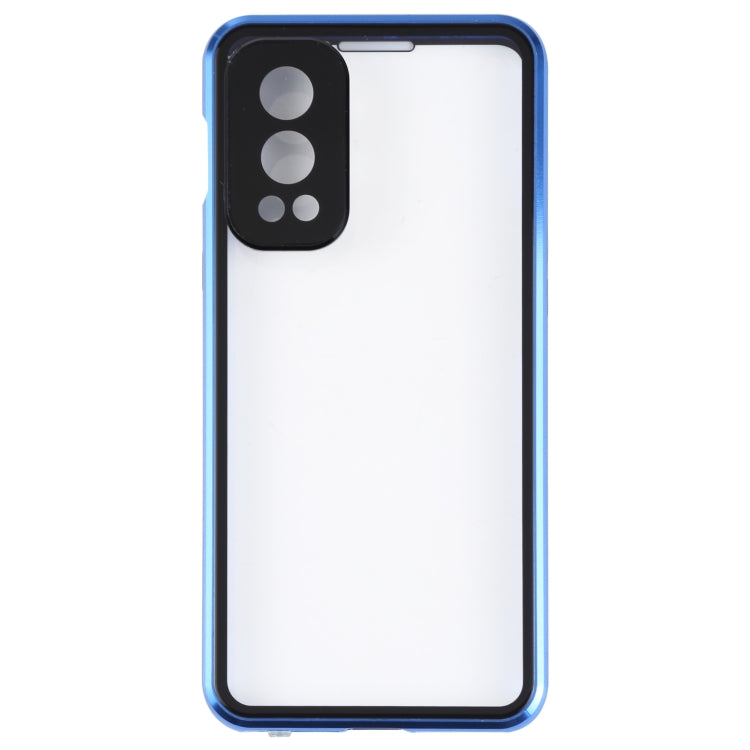 For OnePlus Nord 2 5G Full Cover Magnetic Metal Tempered Glass Phone Case
