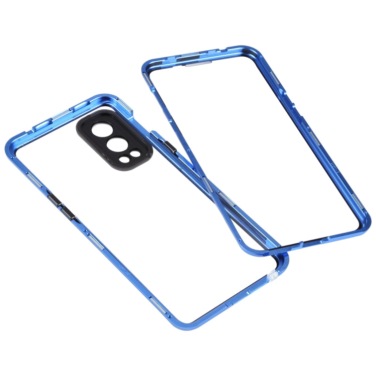 For OnePlus Nord 2 5G Full Cover Magnetic Metal Tempered Glass Phone Case