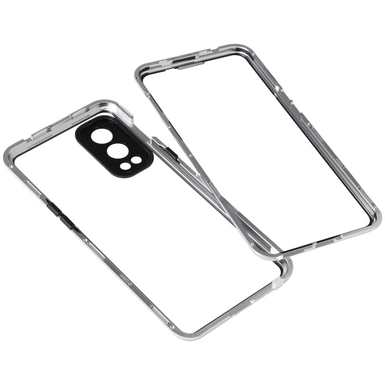 For OnePlus Nord 2 5G Full Cover Magnetic Metal Tempered Glass Phone Case