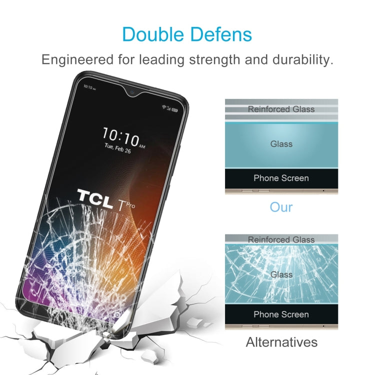 10 PCS 0.26mm 9H 2.5D Tempered Glass Film For TCL T Pro