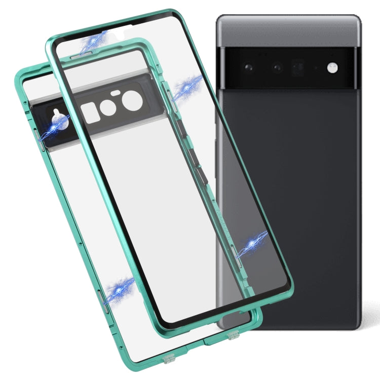 For Google Pixel 6 Pro HD Magnetic Metal Tempered Glass Phone Case