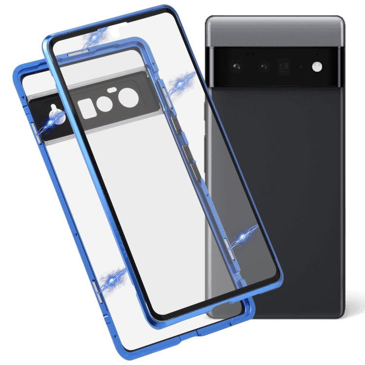 For Google Pixel 6 Pro HD Magnetic Metal Tempered Glass Phone Case