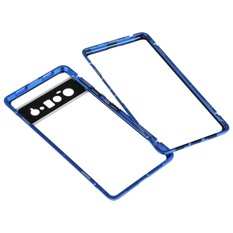 For Google Pixel 6 Pro HD Magnetic Metal Tempered Glass Phone Case