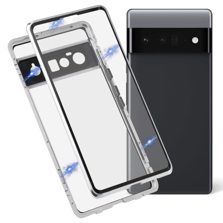 For Google Pixel 6 Pro HD Magnetic Metal Tempered Glass Phone Case
