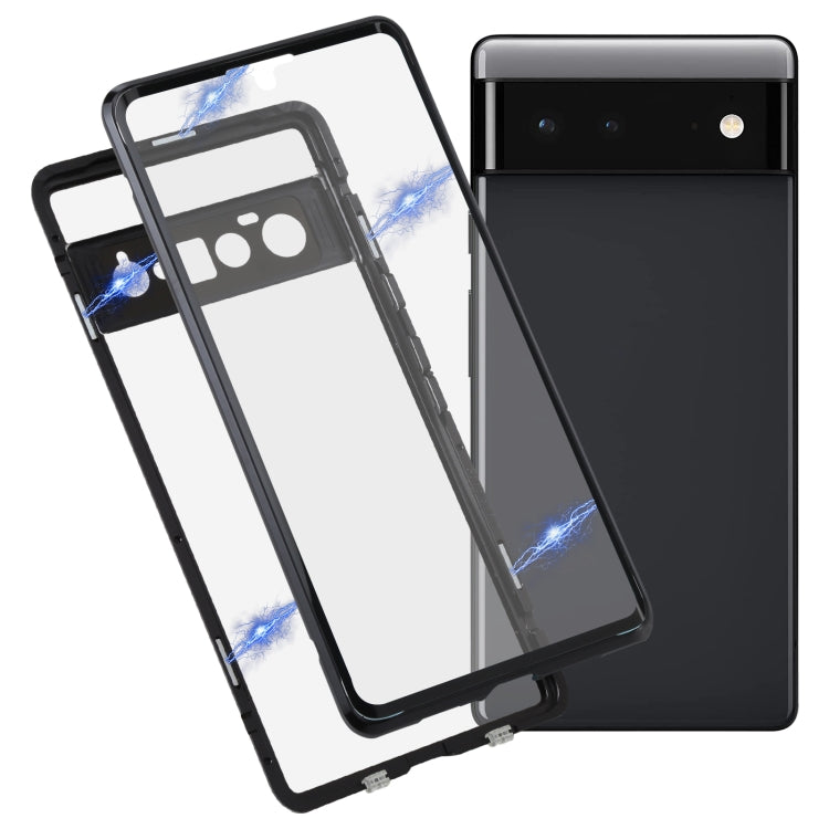 For Google Pixel 6 HD Magnetic Metal Tempered Glass Phone Case