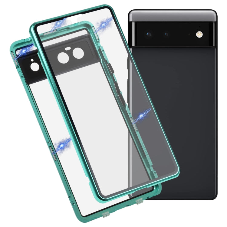 For Google Pixel 6 HD Magnetic Metal Tempered Glass Phone Case