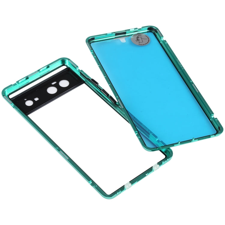 For Google Pixel 6 HD Magnetic Metal Tempered Glass Phone Case