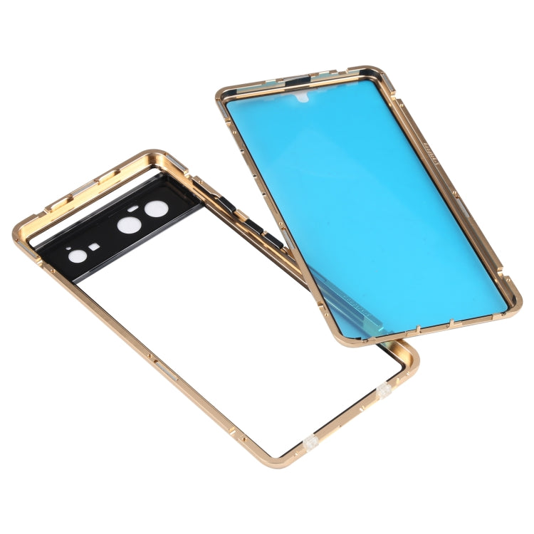 For Google Pixel 6 HD Magnetic Metal Tempered Glass Phone Case