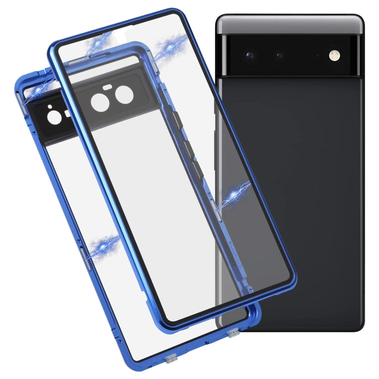For Google Pixel 6 HD Magnetic Metal Tempered Glass Phone Case
