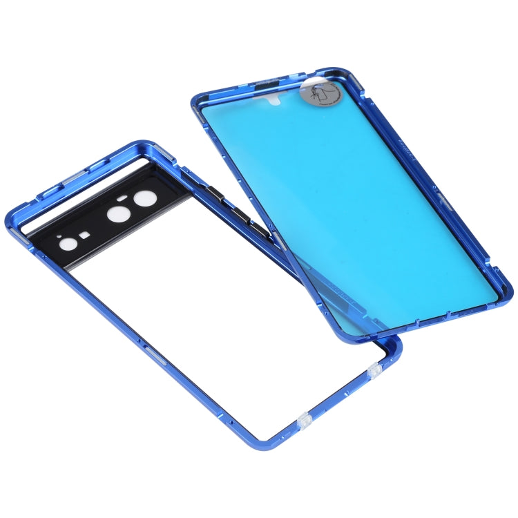 For Google Pixel 6 HD Magnetic Metal Tempered Glass Phone Case