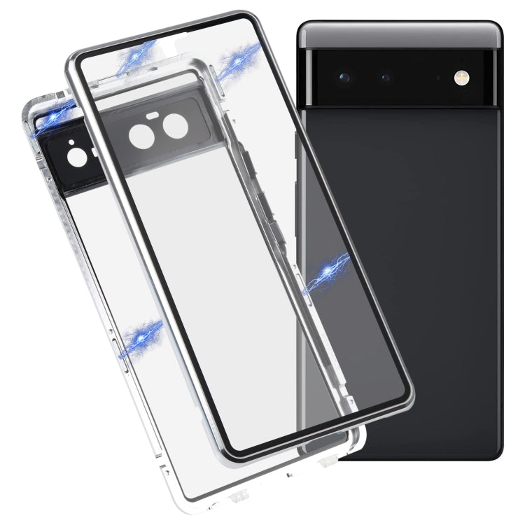 For Google Pixel 6 HD Magnetic Metal Tempered Glass Phone Case