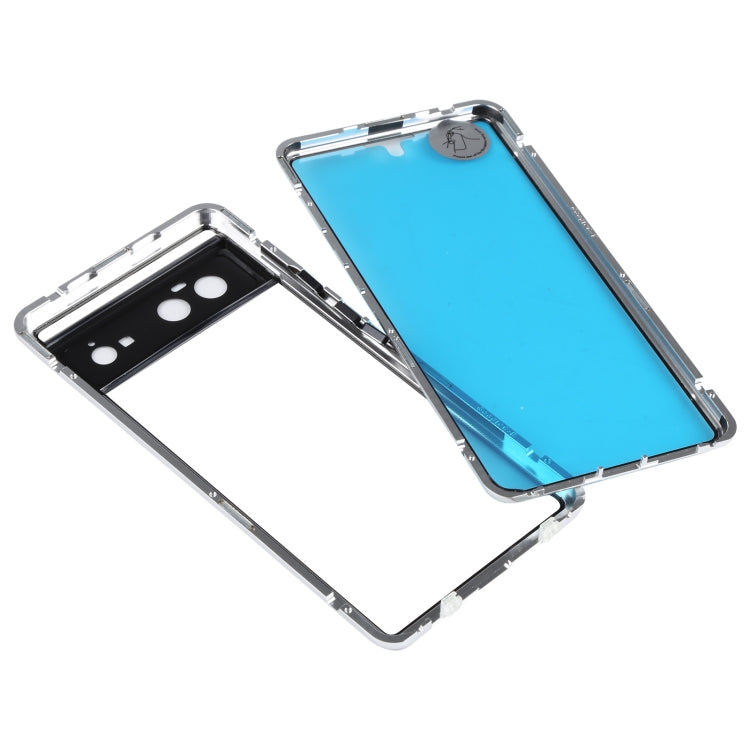 For Google Pixel 6 HD Magnetic Metal Tempered Glass Phone Case