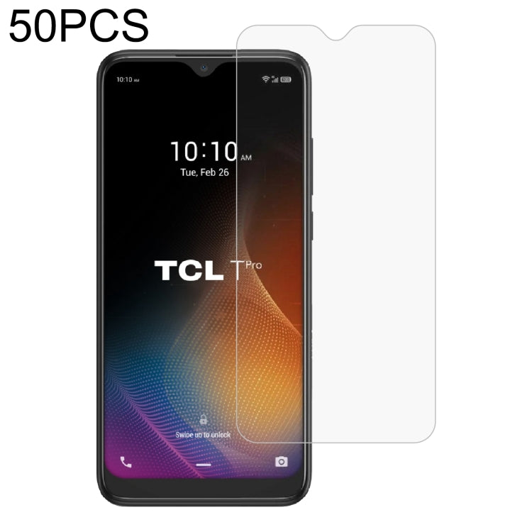 50 PCS 0.26mm 9H 2.5D Tempered Glass Film For TCL T Pro