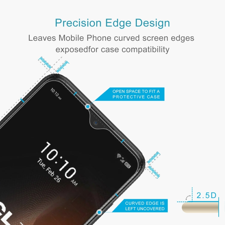50 PCS 0.26mm 9H 2.5D Tempered Glass Film For TCL T Pro