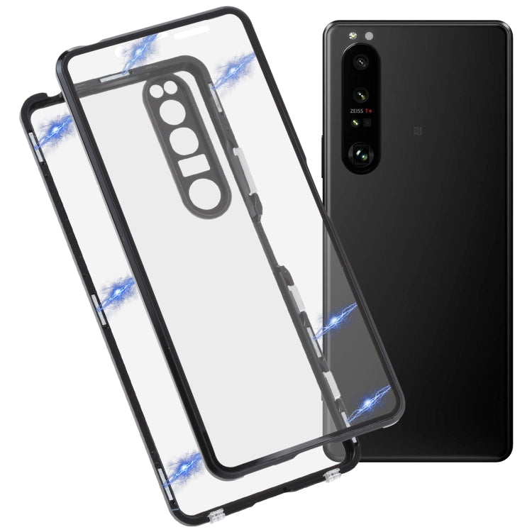 For Sony Xperia 1 III HD Magnetic Metal Tempered Glass Phone Case